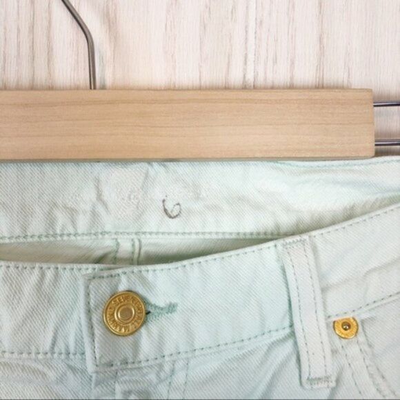 7 For All Mankind | Distressed Mint Colored Slim Cigarette Jeans Size 31 - Picture 7 of 7